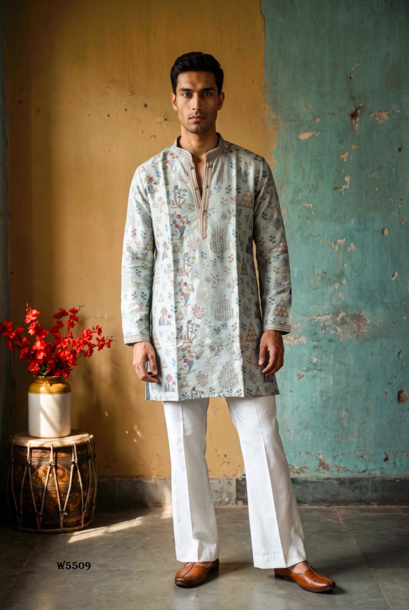 Outluk Wedding Vol 55 Lachaka Silk Mens Kurta With Pajama